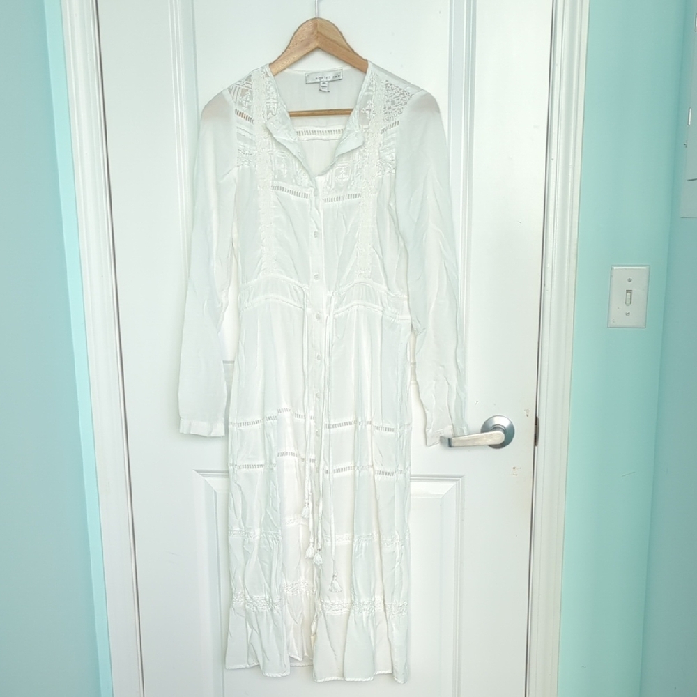 Midi Length White Dress Or Cover-up